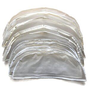 Garment Shoulder Dust Covers for Hanging Clothes, Set of 10 Clear/White Vinyl